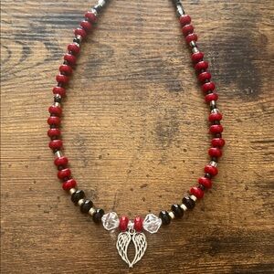 Red beaded necklace